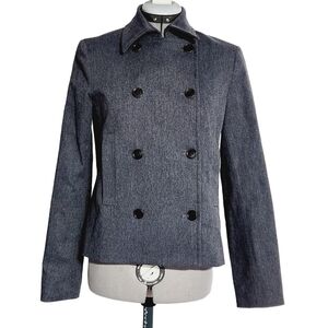 THEORY - Gray Short Double Breasted  Peacoat Size S/P